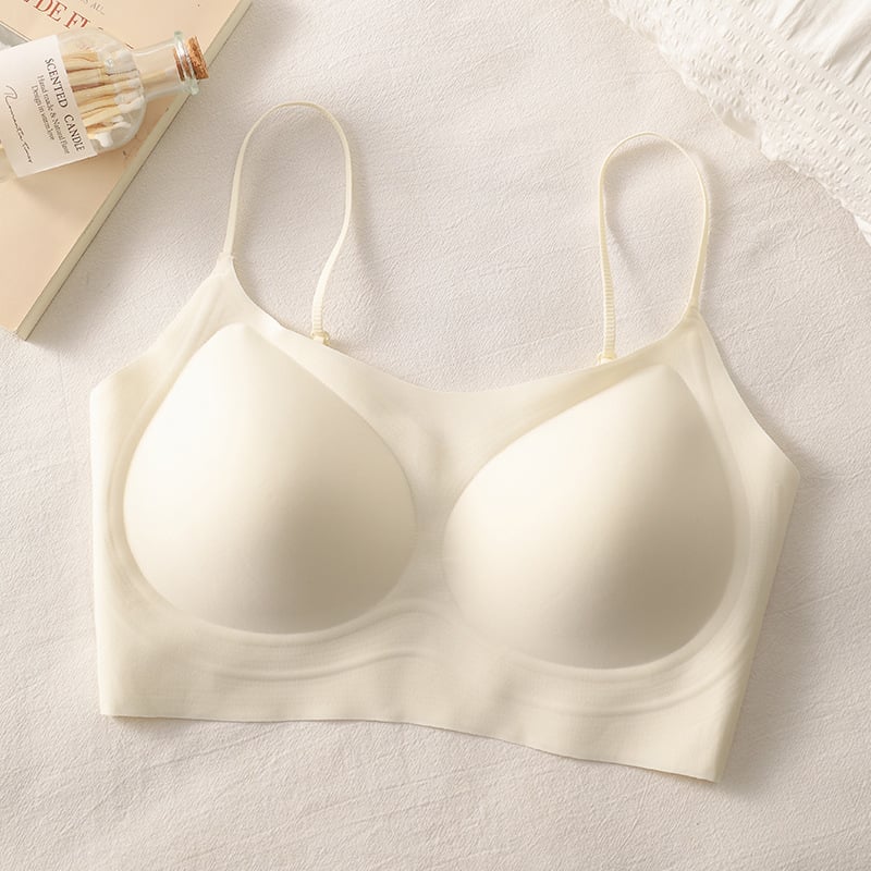 Najlonski nevidljivi push-up grudnjak s tankim oblikovanim košaricama i fiksnim dvostrukim naramenicama, lijepa leđa