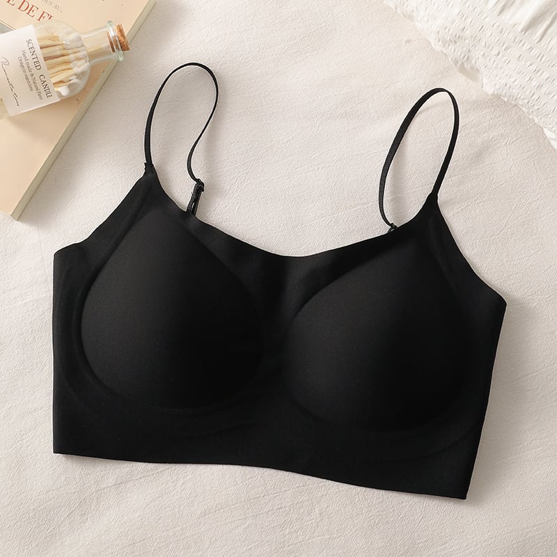 Najlonski nevidljivi push-up grudnjak s tankim oblikovanim košaricama i fiksnim dvostrukim naramenicama, lijepa leđa