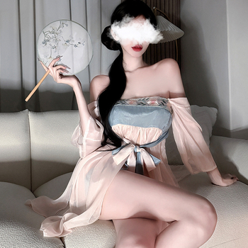 Cosplay set donjeg rublje s bellybandom, antički Hanfu stil, mrežasti materijal, 90–95% poliester