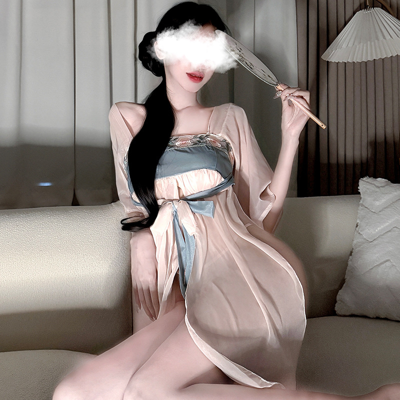 Cosplay set donjeg rublje s bellybandom, antički Hanfu stil, mrežasti materijal, 90–95% poliester