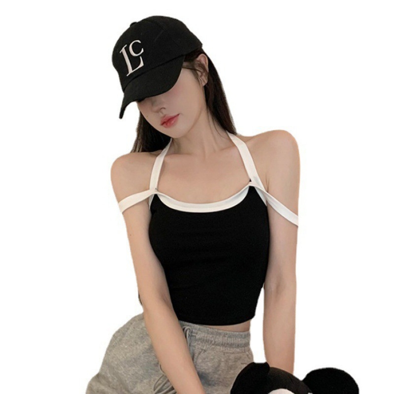 Top Cami fără bretele, cu spate încrucișat, din nylon, cupă Mold 3/4, respirabil, spate elastic, top crop