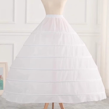 Petticoat cu șase inele din oțel pentru cosplay și rochie de mireasă — fishbone underskirt, stil bustle, fir de un singur strat, lansare toamnă 2025