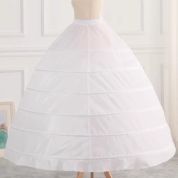 Petticoat cu șase inele din oțel pentru cosplay și rochie de mireasă — fishbone underskirt, stil bustle, fir de un singur strat, lansare toamnă 2025