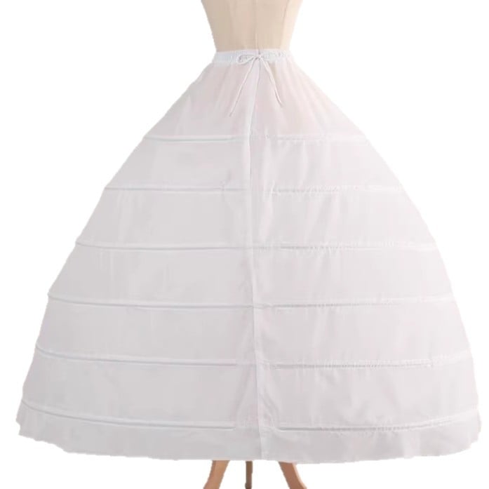Petticoat cu șase inele din oțel pentru cosplay și rochie de mireasă — fishbone underskirt, stil bustle, fir de un singur strat, lansare toamnă 2025