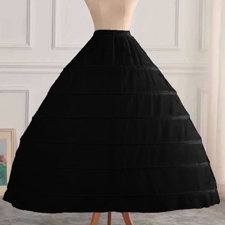 Petticoat cu șase inele din oțel pentru cosplay și rochie de mireasă — fishbone underskirt, stil bustle, fir de un singur strat, lansare toamnă 2025
