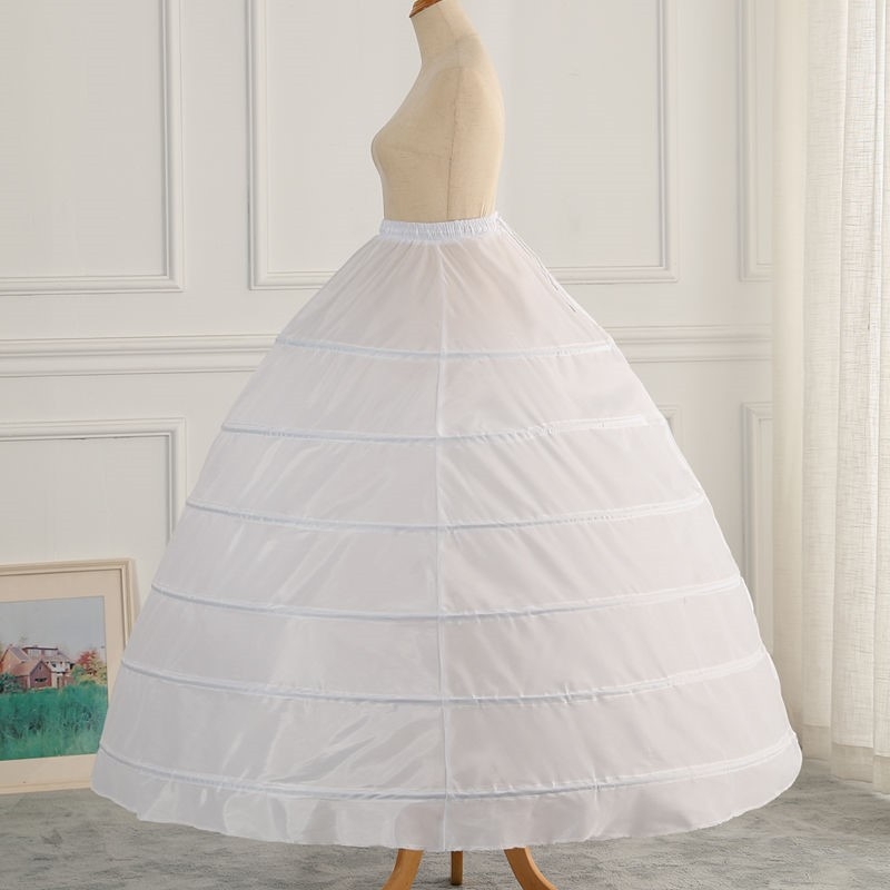 Petticoat cu șase inele din oțel pentru cosplay și rochie de mireasă — fishbone underskirt, stil bustle, fir de un singur strat, lansare toamnă 2025