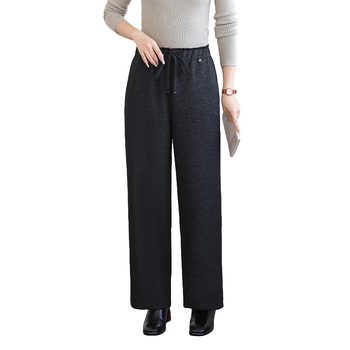 Ženske zimske casual hlače majčinog kroja, labavi kroj, elastičan pojas, duljina 9/10, tkanina pamuk-poliester s 70–80% viskoze