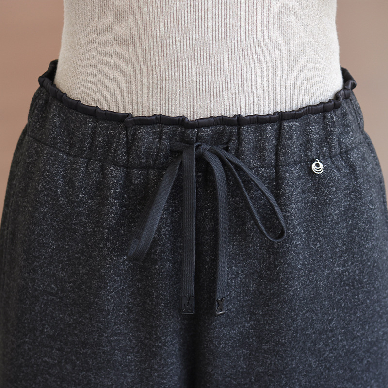 Ženske zimske casual hlače majčinog kroja, labavi kroj, elastičan pojas, duljina 9/10, tkanina pamuk-poliester s 70–80% viskoze