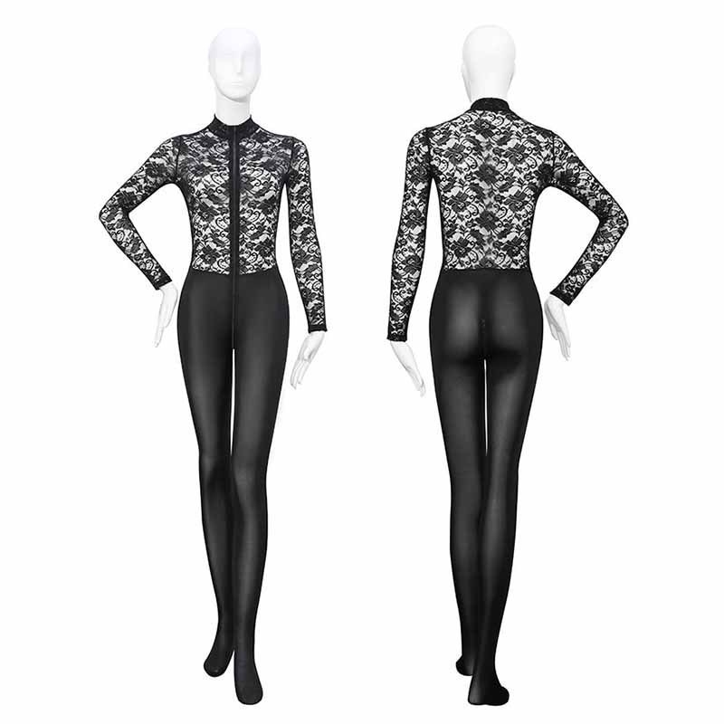 Ženski body od Ice Silk s čipkom, otvorena intimna zona, uski kroj, poliester 90–95%