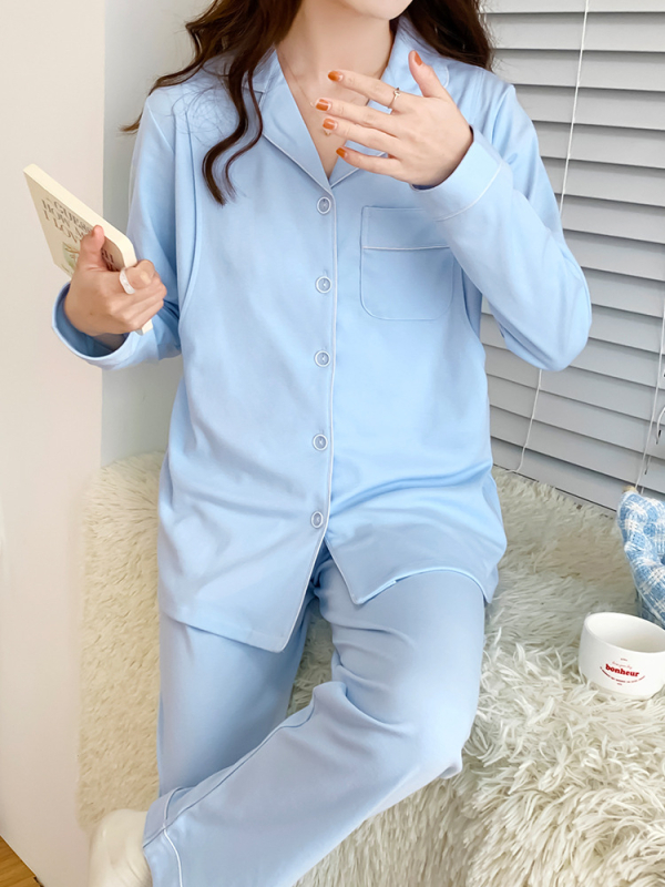 Set pidžama za dojenje od česanog pamuka 220 g/40s, udoban kroj, jesenski ženski noćni outfit
