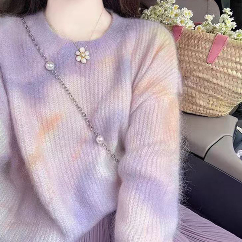 Trudnički dvodijelni set: opušteni pleteni džemper i midi suknja, 3/4 rukavi, akrilna vlakna i smjesa poliester, proljeće-jesen