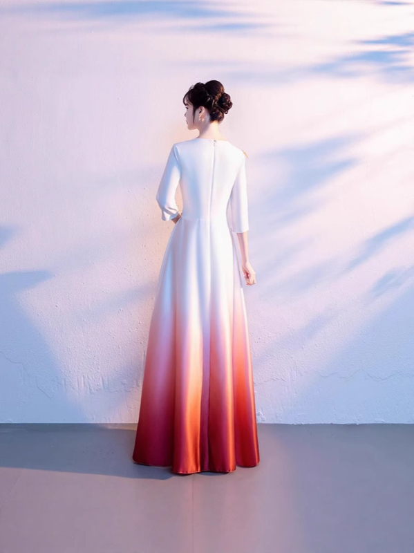 Ženska haljina za zborske nastupe, duga haljina s patchwork dizajnom, poliester materijal, za pjevanje i recitacije