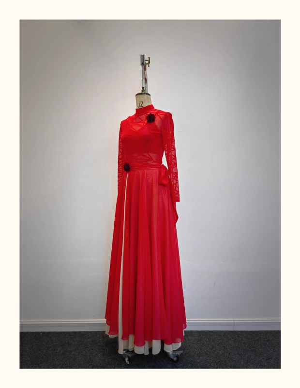 Ženski kineski klasični plesni kostim s reljefnom izradom i suknjom s velikim rubom, tkanina od spandexa i organskog pamuka, proljeće 2025 izlazak