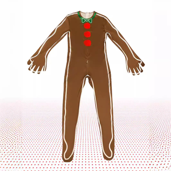 Gingerbread Man cosplay kombinezon — Milk Silk, Spandex smjesa (90–95%), Unisex, proljeće 2025