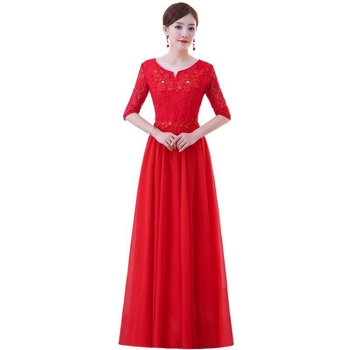 Odrasla zborna duga haljina, šifon, poliester 70-80%, 3/4 rukav, Zima 2023