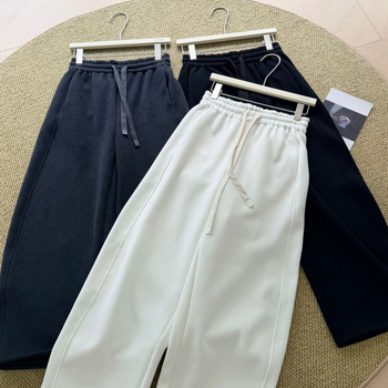 Verthis Ženske široke hlače od pamukasto-smjesnog materijala, 50–70% poliester, opušten kroj, Harajuku stil, gusta tkanina