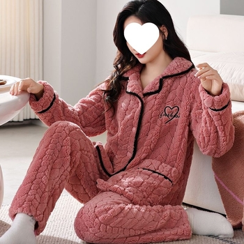 Ženski set pidžama, 3/4 rukava, mali ovratnik, kineski stil, tkanina Tr fabric, PVC ≤30%