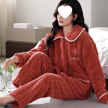 Ženski set pidžama, 3/4 rukava, mali ovratnik, kineski stil, tkanina Tr fabric, PVC ≤30%