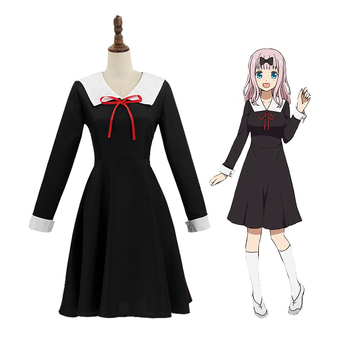 Costum cosplay: uniformă școlară feminină Kaguya Shinomiya cu fustă lungă și mâneci scurte; amestec poliester 50/50; primăvara 2022; pentru vârsta 18-24
