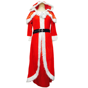 Costum pentru femei adulte, mâneci lungi, petrecere de Crăciun, model floral, catifea, 100% poliester, pentru jocuri de rol