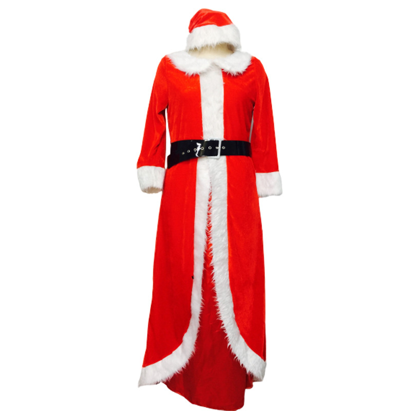 Costum pentru femei adulte, mâneci lungi, petrecere de Crăciun, model floral, catifea, 100% poliester, pentru jocuri de rol