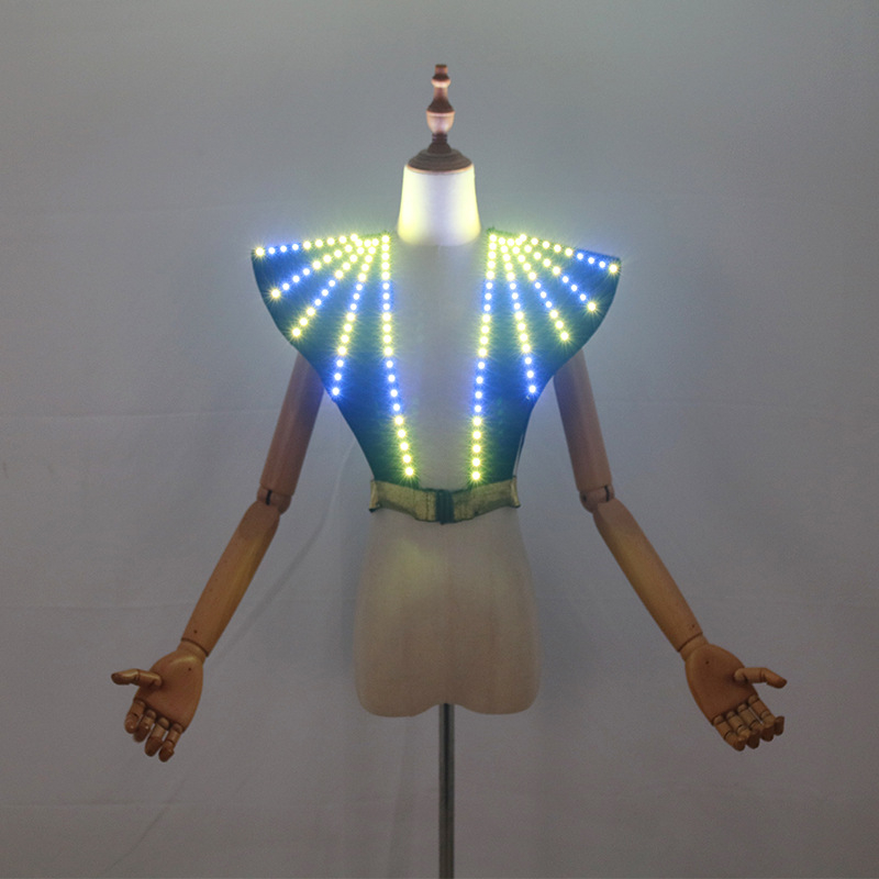 Unisex LED osvetľujúca scénická vesta pre klubové výkony, tkanina zo spandexu 90-95%, značka Jiani light and shadow, leto 2025
