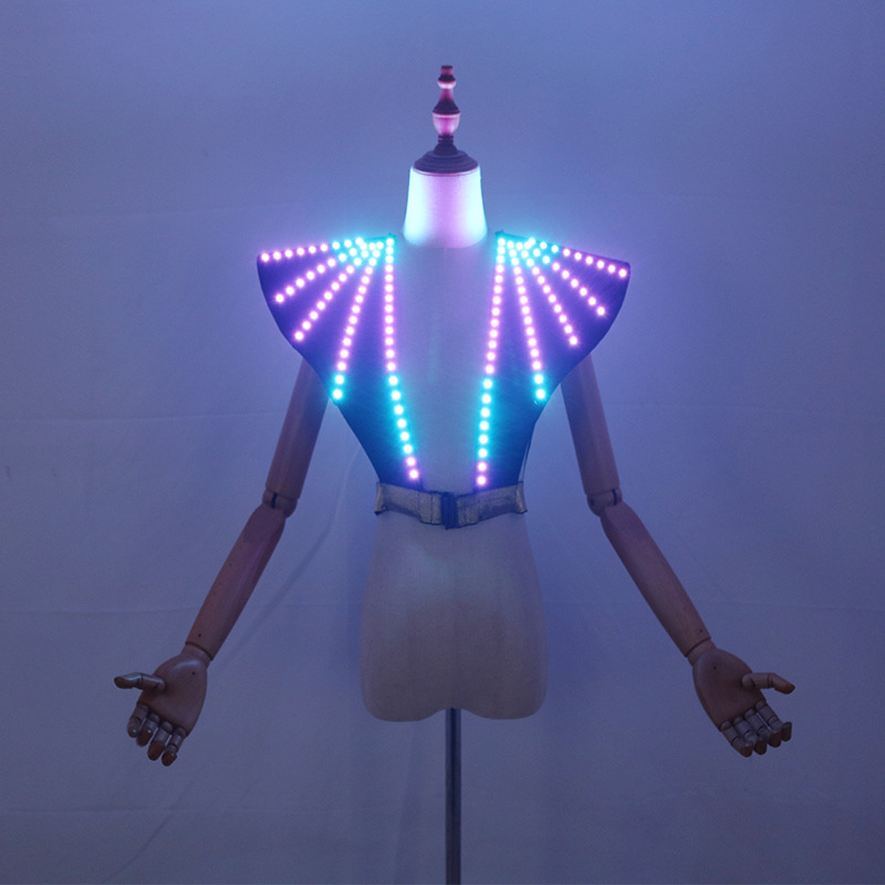 Unisex LED osvetľujúca scénická vesta pre klubové výkony, tkanina zo spandexu 90-95%, značka Jiani light and shadow, leto 2025