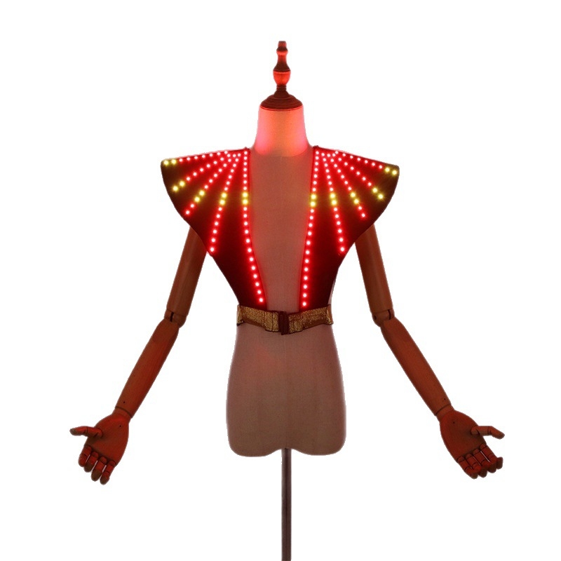 Unisex LED osvetľujúca scénická vesta pre klubové výkony, tkanina zo spandexu 90-95%, značka Jiani light and shadow, leto 2025
