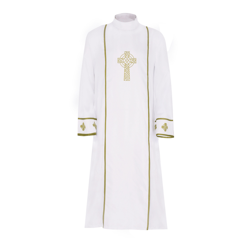 Robă de preot pentru cosplay, unisex, costum de scenă, design medieval cu cruce, țesătură poliester-spandex, poliester <30%, spandex <30%