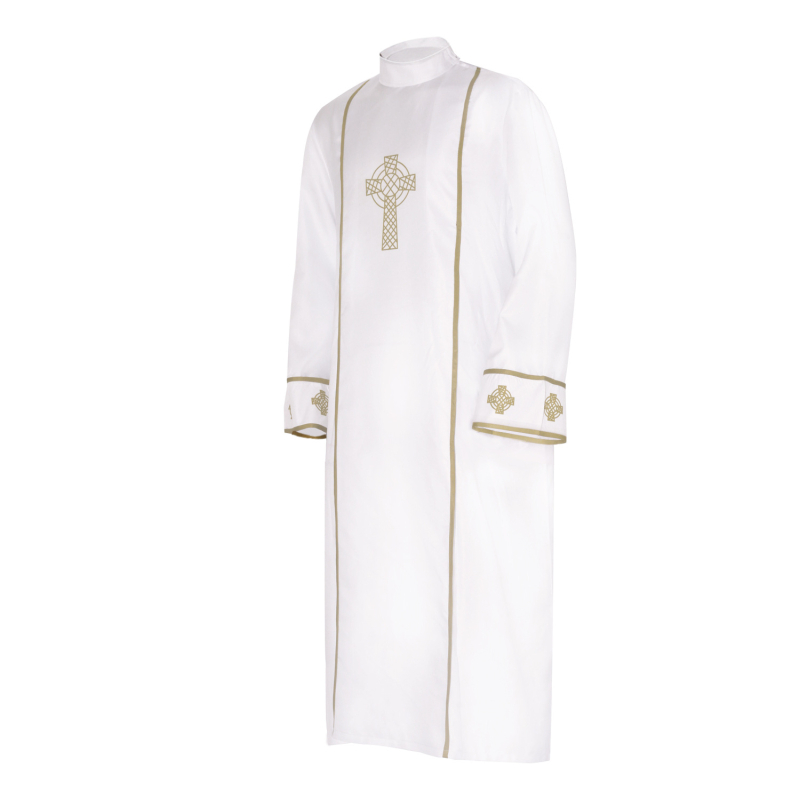 Robă de preot pentru cosplay, unisex, costum de scenă, design medieval cu cruce, țesătură poliester-spandex, poliester <30%, spandex <30%