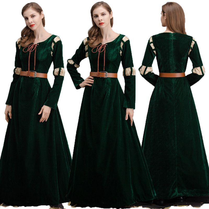 Rochie cosplay prințesă - Costum scenă de palat retro pentru Halloween, Brave Legend, Material: Poliester, Material principal: Poliester, Material secundar: Poliester, Sezon: toamnă 2022, Vârstă: 18-24