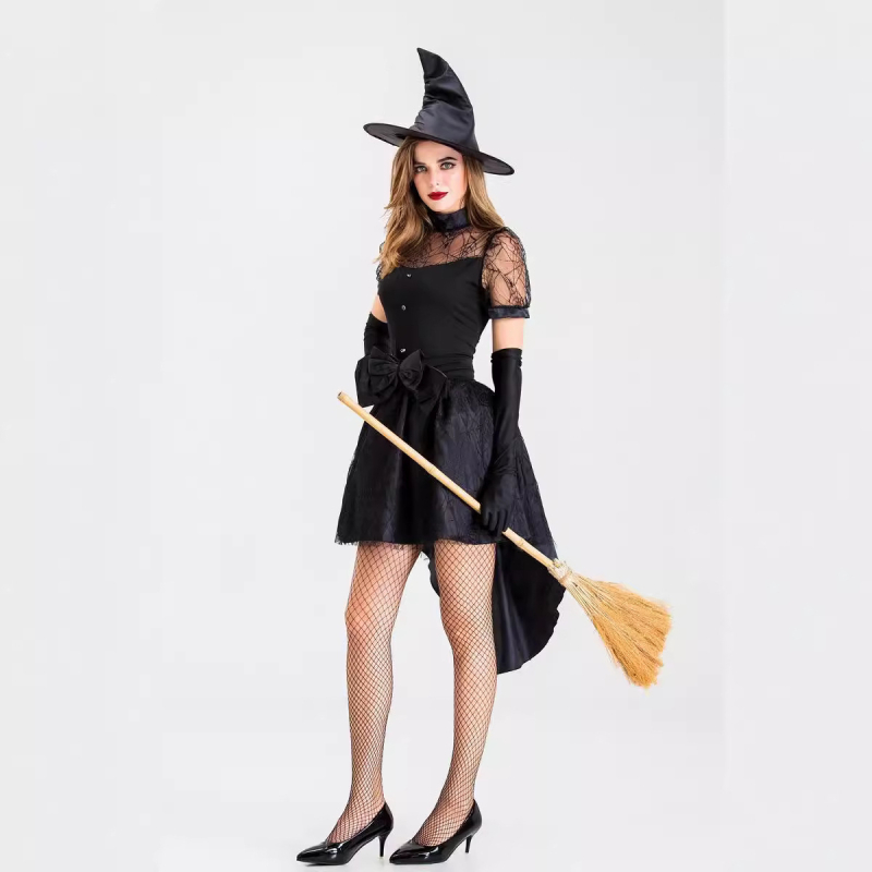 Costum de vrajitoare pentru adulți pentru reprezentații pe scenă – țesătură din bumbac amestec cu spandex și poliester, articol 9085, primăvara 2025
