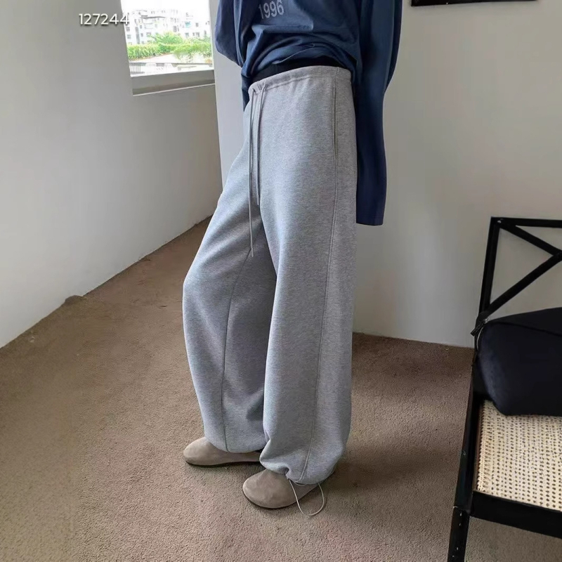 Ženske hlače za jesen s širokim krojem, korejski casual stil, visokim strukom, pamuk 90–95%, zračni sloj u području struka, 2727