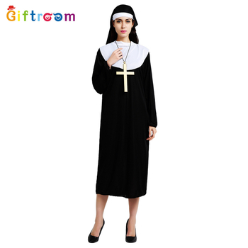Cosplay roabă de călugăriță pentru scenă, țesătură tricotată din poliester, 100% poliester, primăvara 2025