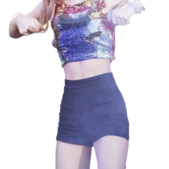 Ženske hlače od poliesteru, visok pas, uski kroj, 3/4 duljina, 70–80% poliester