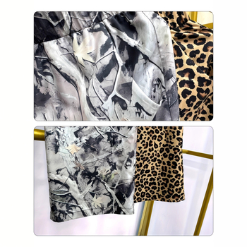 Dvodelni ženski set s leopard printom i digitalnim tiskom, široke hlače, poliester, srednja talija, za sve sezone