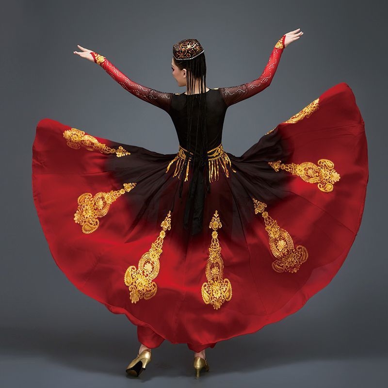 Costum de dans Uigur pentru femei, dans etnic, poliester 70–80%, vârsta 18–24, Toamnă 2024