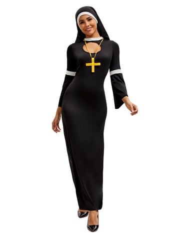 Costum de călugăriță pentru cosplay la bal mascat – Yi Xiaoyi țesătură din amestec de bumbac, principală țesătură: bumbac, pentru femei, primăvara 2025