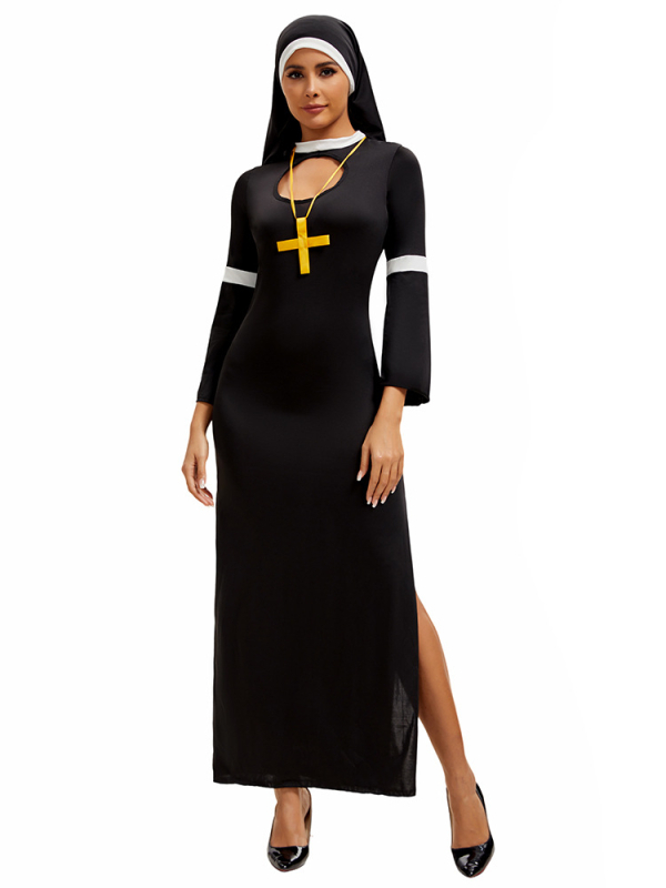 Costum de călugăriță pentru cosplay la bal mascat – Yi Xiaoyi țesătură din amestec de bumbac, principală țesătură: bumbac, pentru femei, primăvara 2025