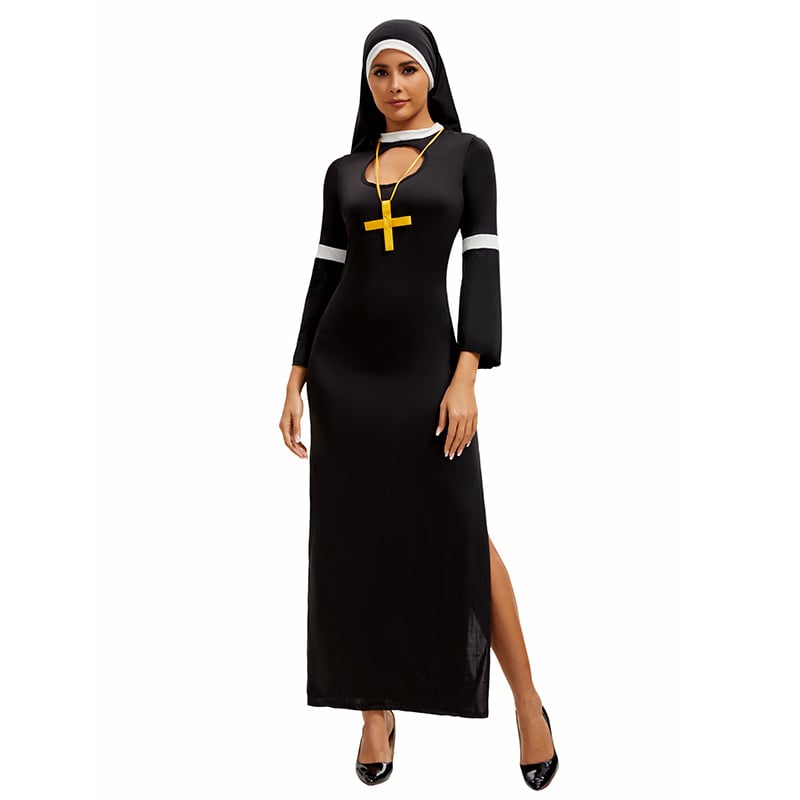 Costum de călugăriță pentru cosplay la bal mascat – Yi Xiaoyi țesătură din amestec de bumbac, principală țesătură: bumbac, pentru femei, primăvara 2025