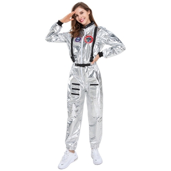 Costum de astronaută feminin – combinezon din poliester pentru cosplay și Halloween, 18–24 ani, Primăvara 2025