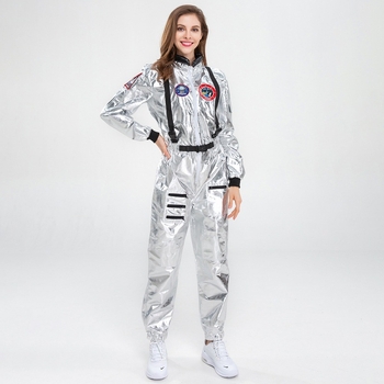 Costum de astronaută feminin – combinezon din poliester pentru cosplay și Halloween, 18–24 ani, Primăvara 2025