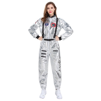 Costum de astronaută feminin – combinezon din poliester pentru cosplay și Halloween, 18–24 ani, Primăvara 2025