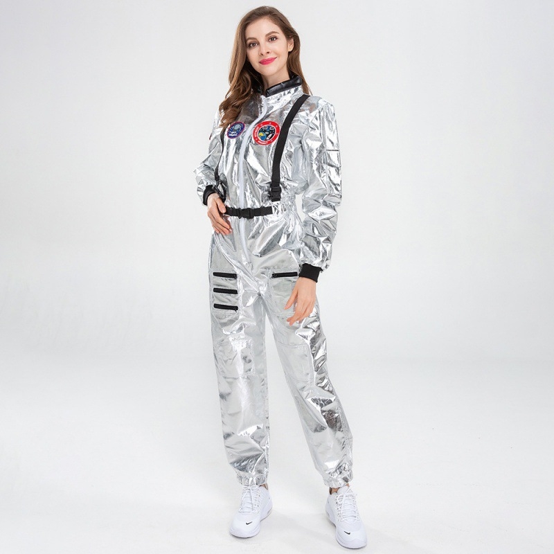 Costum de astronaută feminin – combinezon din poliester pentru cosplay și Halloween, 18–24 ani, Primăvara 2025