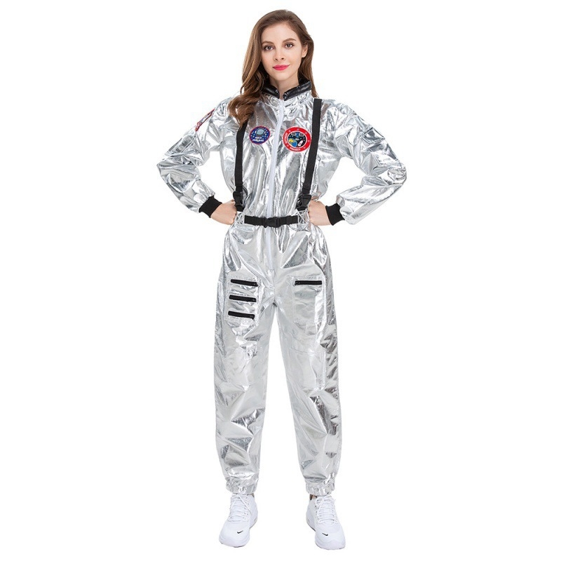 Costum de astronaută feminin – combinezon din poliester pentru cosplay și Halloween, 18–24 ani, Primăvara 2025