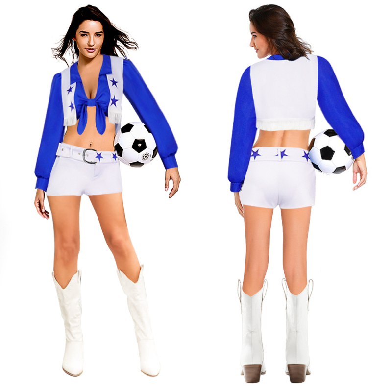 Costum cosplay de cheerleading pentru scenă, femei, 90–95% spandex, <30% fibre de celuloză regenerată, toamna 2024, vârsta 18–24