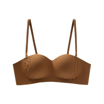 Bezšvová bandeau podprsenka pre ženy, push-up, protišmyková, bezdrôtová, odnímateľné ramienka