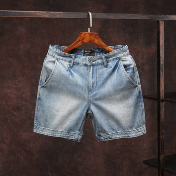 Muški traper šorc retro stila, straight kroj, dužina 3/4, mikroelastičnost