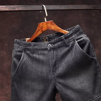 Muški traper šorc retro stila, straight kroj, dužina 3/4, mikroelastičnost