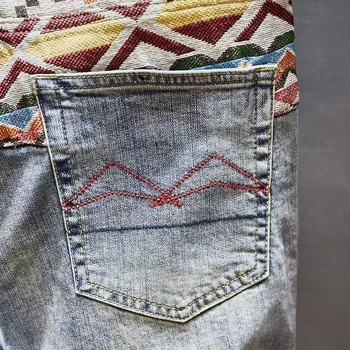 Traper kratke hlače za tinejdžere s izšivkom i poderotinama, korejski stil, uski kroj, mikroelastičnost, ljeto